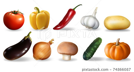 Realistic vegetables set 74866087