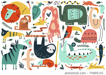 Animals doodle set Animals doodle set 74866141
