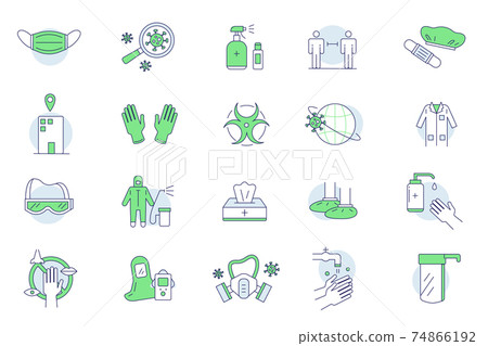 Protective clothing icon doodle set collection Protective clothing icon doodle set collection 74866192