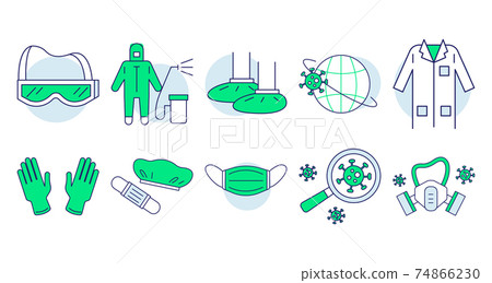 Protective clothing icon print doodle se Protective clothing icon print doodle se 74866230