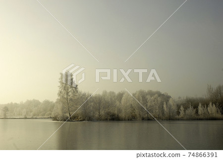 lake in winter r gion rhone alps lake in winter r gion rhone alps 74866391