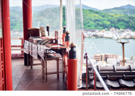 Onomichi summer scenery The streets of Onomichi overlooking from a hill 74866776