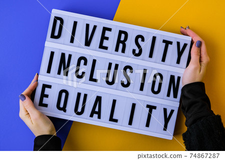 Diversity inclusion equality lettering. Text. Diversity, Age, Ethnicity, Sexual Orientation, Gender, Religion. Equal rights social concept. Diversity inclusion equality lettering. Text. Diversity, Age, Ethnicity, Sexual Orientation, Gender, Religion. Equal rights social concept. 74867287