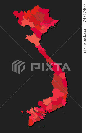Creative map Vietnam, vector Asia country template 74867460