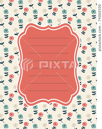 Retro three-color florets letter frame - Stock Illustration [74868500 ...