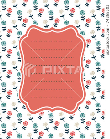 Retro three-color florets letter frame - Stock Illustration [74868503 ...