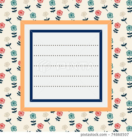 Retro three-color florets letter frame - Stock Illustration [74868507 ...