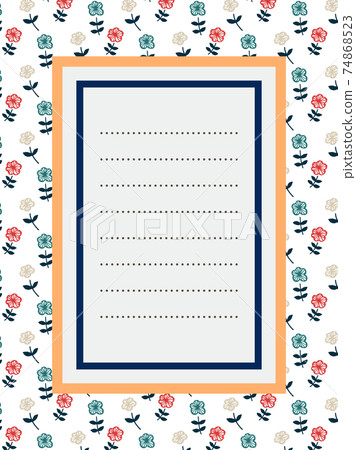Letter Frame Colorful Retro three-color florets letter frame - Stock Illustration [74868523 ...