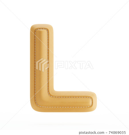 Leather yellow texture letter L 74869035