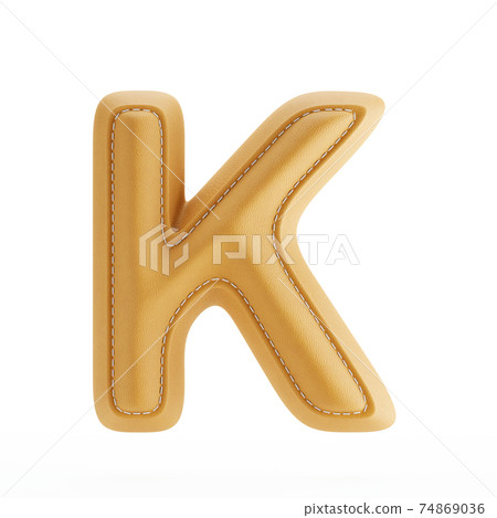Leather yellow texture letter K 74869036