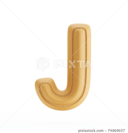 Leather yellow texture letter J Leather yellow texture letter J 74869037