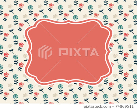 復古三色小花框架 74869511