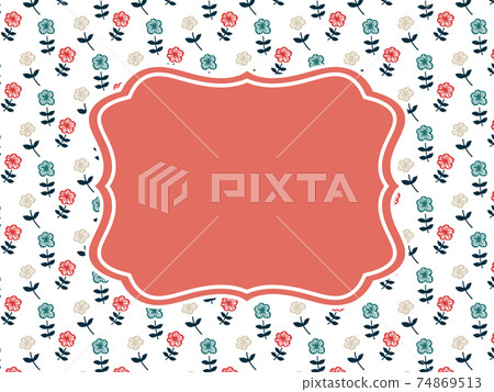 復古三色小花框架 74869513