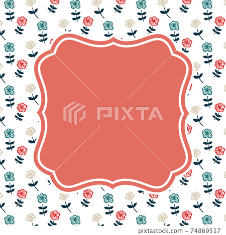 復古三色小花框架 74869517