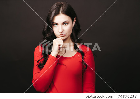 Doubtful pensive woman 74870238