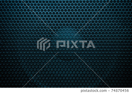 Big music speaker close-up. Metal protective mesh. Big music speaker close-up. Metal protective mesh. 74870456