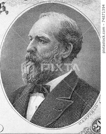 James A. Garfield a portrait from old American money James A. Garfield a portrait from old American money 74871394