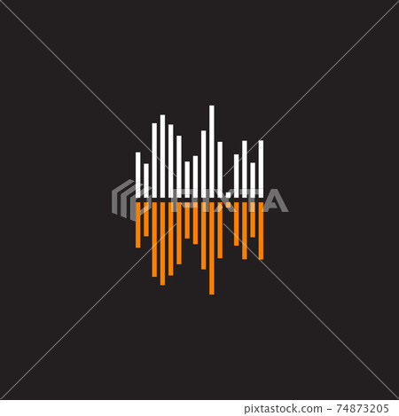 Music wave logo design template 74873205