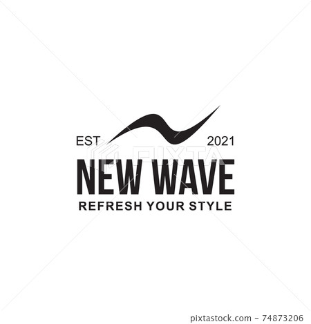 N letter wave logo design template 74873206