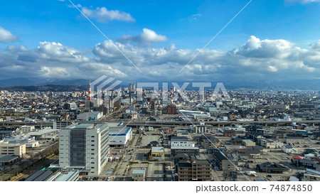 [石川縣金澤市]石川縣立北陸高速公路望遠鏡觀測的金澤市鳥瞰圖 74874850