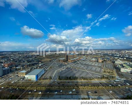 [石川縣金澤市]從石川縣政府金澤市航空照相縣立中央醫院看的東金澤地區 74874851