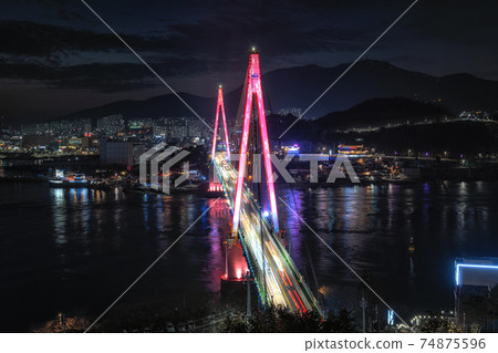 Dolsan bridge at night Dolsan bridge at night 74875596