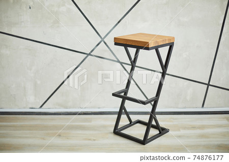 bar stool made of wood and metal. bar stool made of wood and metal. 74876177