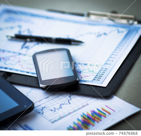 Business chart with smart phone Business chart with smart phone 74876868