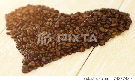 Coffee heart of flame of love Coffee heart of flame of love 74877489