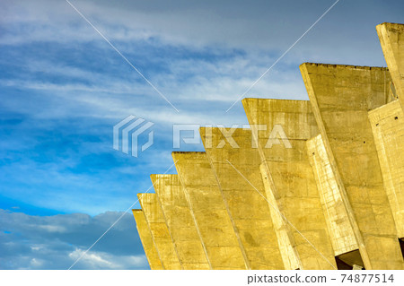 Detail of famous Mineirao Stadium during sunset Detail of famous Mineirao Stadium during sunset 74877514