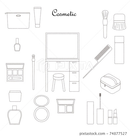 Makeup tool illustration set 74877527
