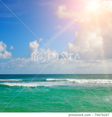 perfect sky and water of ocean perfect sky and water of ocean 74878267