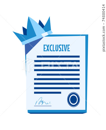 Paper document with signature and seal 74880414