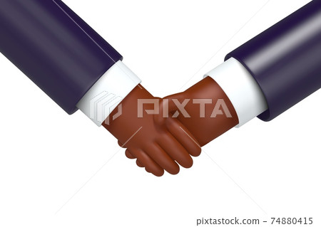 Vector cartoon business handshake, isolated 74880415