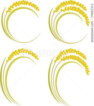 Simple rice illustration set with vector 74881311