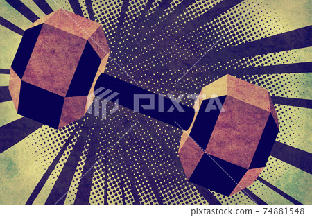 Dumbbells grunge retro design - Stock Illustration [74881548] - PIXTA