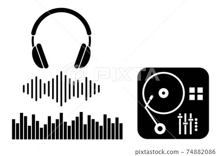 DJ equipment. Simple icon set. Flat style element for graphic design. Vector EPS10 illustration. 74882086