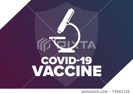 COVID 19 vaccination concept. Template for background, banner, card, poster with text inscription COVID 19 vaccination concept. Template for background, banner, card, poster with text inscription 74882126