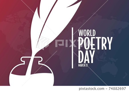 World Poetry Day. March 21. Holiday concept. Template for background, banner, card, poster with text 74882697