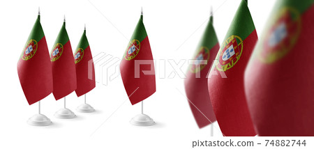 Set of Portugal national flags on a white background Set of Portugal national flags on a white background 74882744