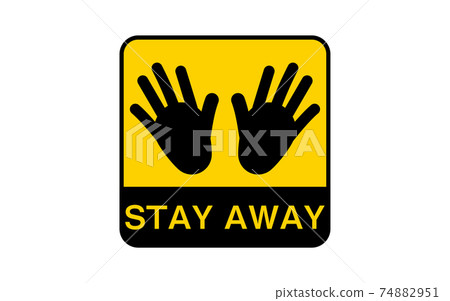 警告貼紙，鼓勵您保持距離 74882951
