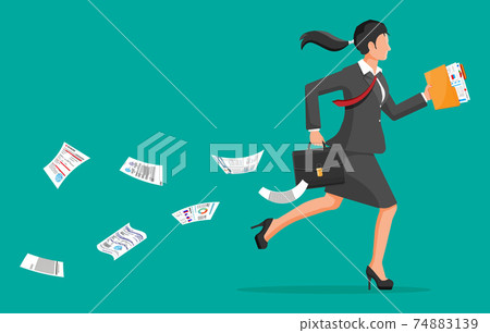 Businesswoman is fast running - Stock Illustration [74883139] - PIXTA