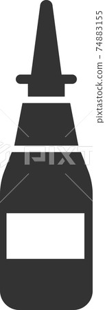 The icon of a bottle with a spray bottle for watering the throat. 74883155