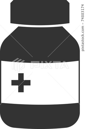 The medicine bottle icon is flat. Isolated vector image on a white background. 74883174
