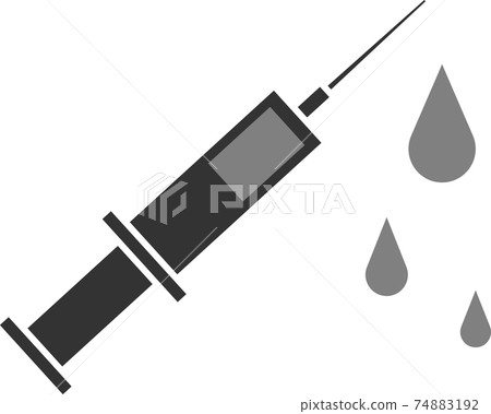 Covid - 19 collection syringe icon in silhouette design. 74883192