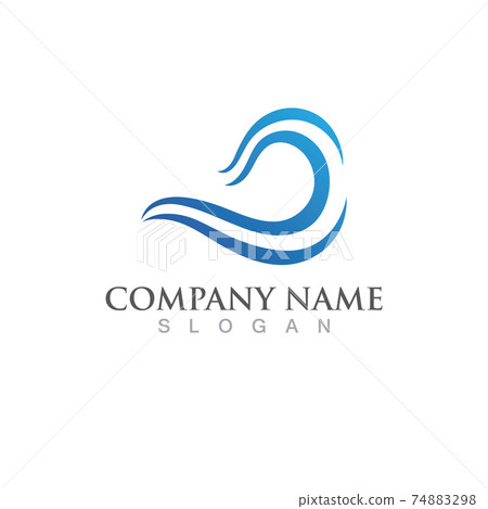 Water wave icon vector 74883298