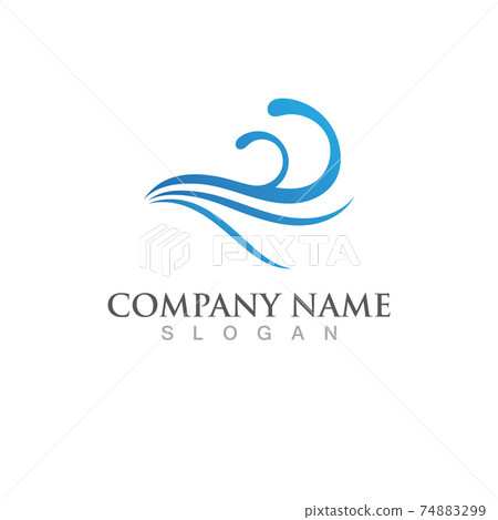 Water wave icon vector 74883299