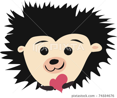 kind hedgehogs with heart in hands on a white background 74884676