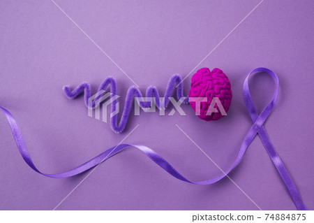 Purple day. Epilepsy awareness day. Awareness Purple ribbon 74884875