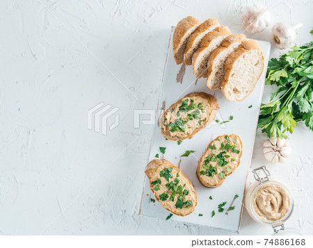 homemade turkey pate on bread 74886168